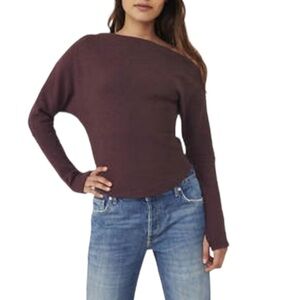 We The Free El Sol Layering Top Waffle Knit Thermal Long Sleeve